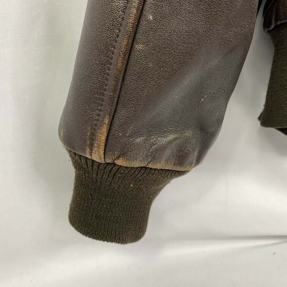 Cooper Type A-2 Brown Goat Skin Leather Flight USA Made Bomber Jacket Men’s SOLD - Picture 12 of 13